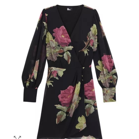 The Kooples Black Floral Mini Dress - Picture 4 of 4